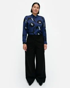 Marimekko Funktio Solid Cotton Trousers<Woman Trousers