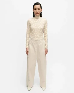 Marimekko Funktio Solid Cotton Trousers<Woman Trousers