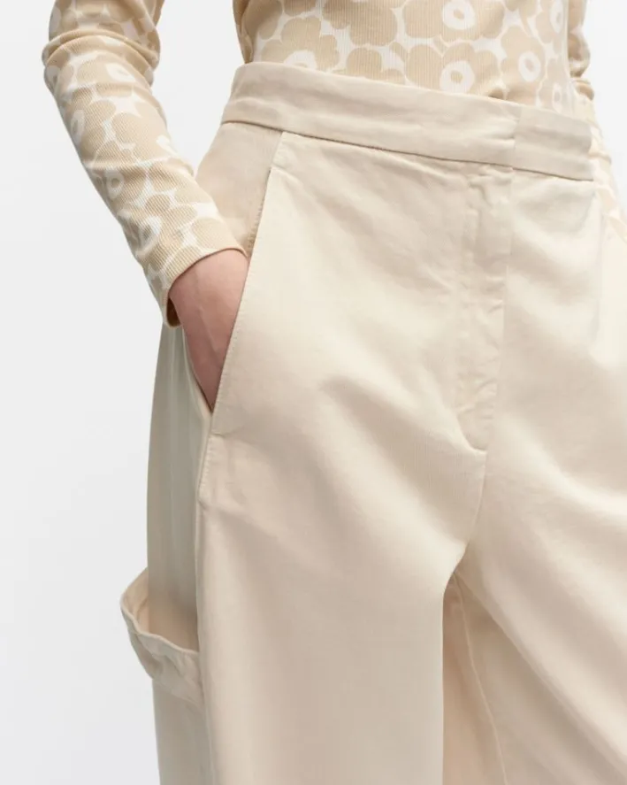 Marimekko Funktio Solid Cotton Trousers<Woman Trousers