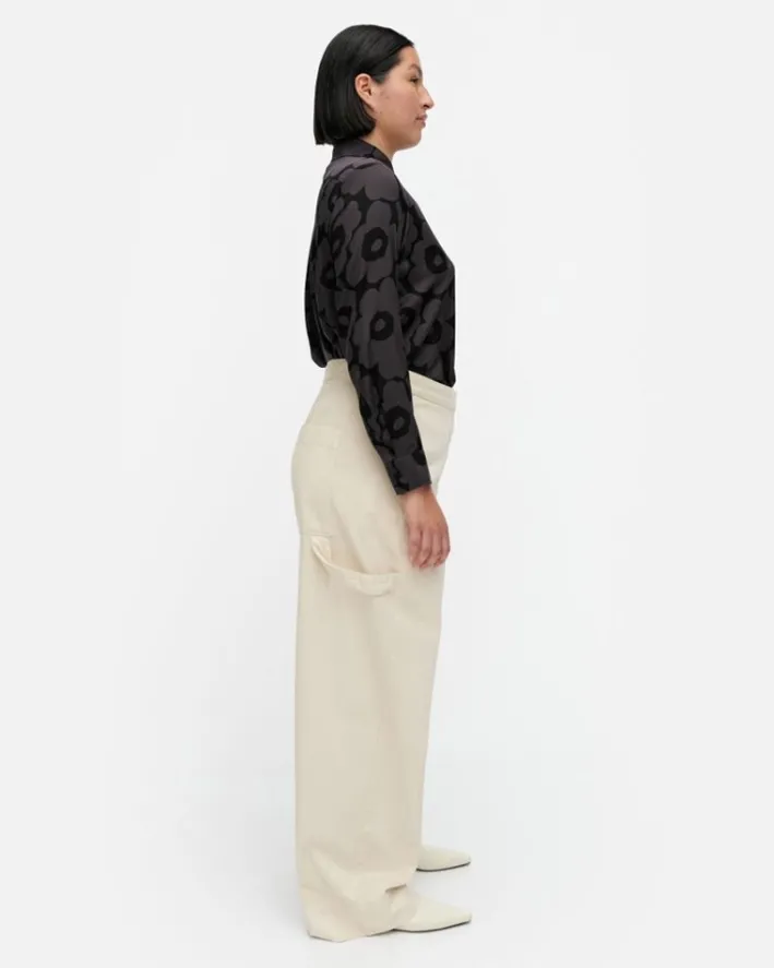 Marimekko Funktio Solid Cotton Trousers<Woman Trousers