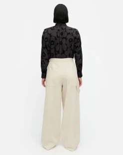 Marimekko Funktio Solid Cotton Trousers<Woman Trousers