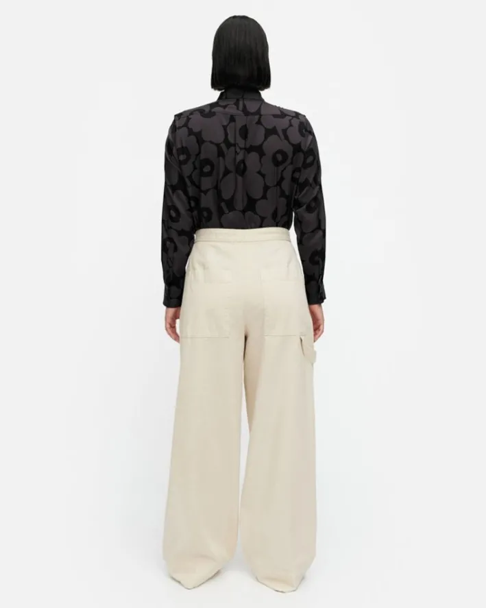 Marimekko Funktio Solid Cotton Trousers<Woman Trousers
