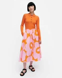 Marimekko Garrel Unikko Cotton Poplin Skirt<Woman Skirts