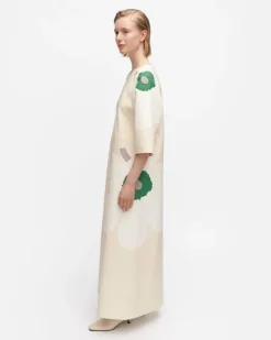 Marimekko Kaiku Heijastus Unikko Cotton Linen Dress<Woman Dresses