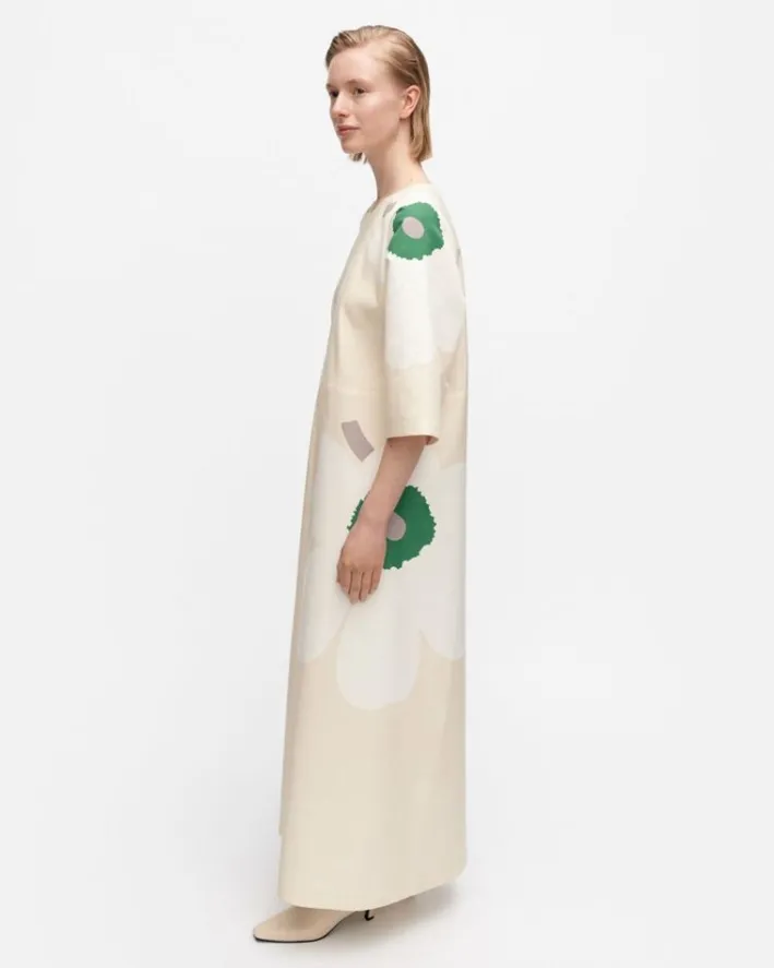 Marimekko Kaiku Heijastus Unikko Cotton Linen Dress<Woman Dresses