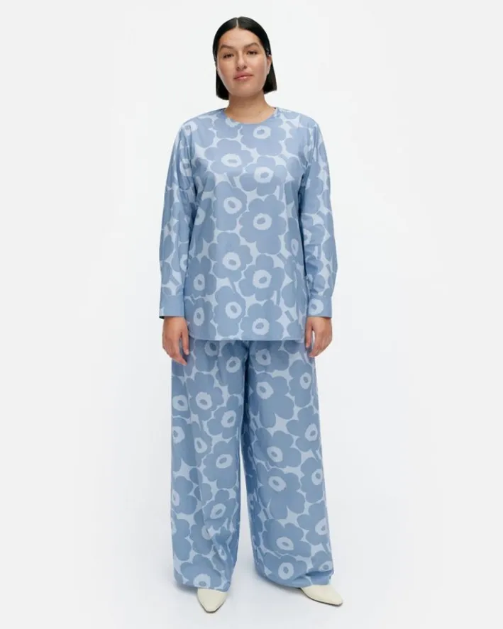 Marimekko Kehu Unikko Cotton Poplin Blouse<Woman Tops & Tunics
