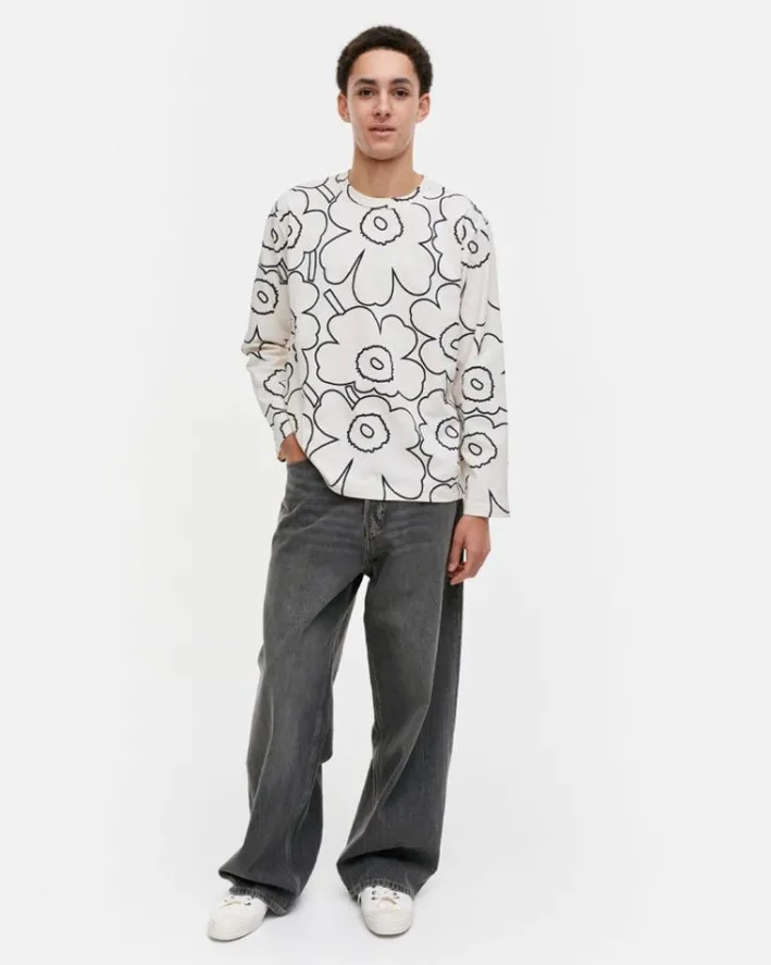 Marimekko Kioski Biitti Pieni Piirto Unikko Jersey Top<Woman Unisex