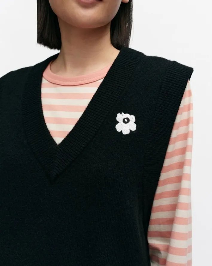 Marimekko Kioski Eir Unikko Placement Wool Vest<Woman Tops & Tunics