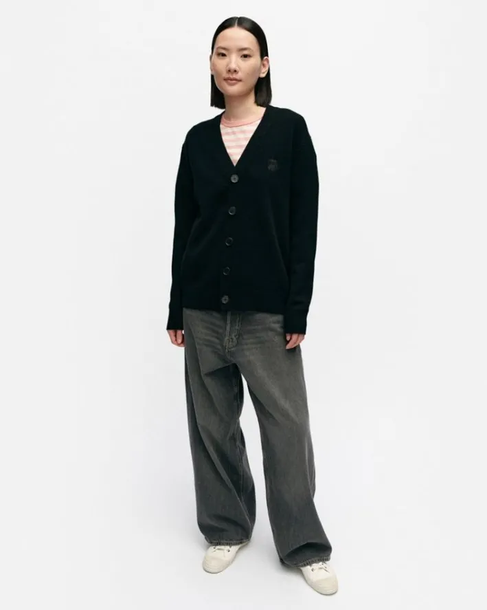 Marimekko Kioski Sif Unikko Placement Wool Cardigan<Woman Tops & Tunics