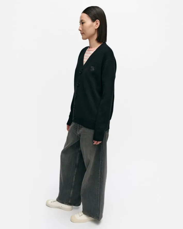 Marimekko Kioski Sif Unikko Placement Wool Cardigan<Woman Tops & Tunics
