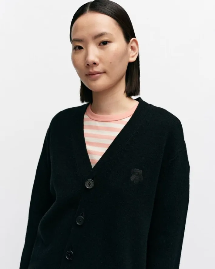 Marimekko Kioski Sif Unikko Placement Wool Cardigan<Woman Tops & Tunics