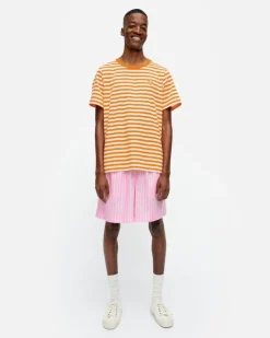 Marimekko Kioski Tasaraita Men Shortsleeve T-Shirt<Woman Unisex