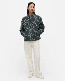 Marimekko Kioski Ystavyys Pieni Piirto Unikko 2 Denim Jacket<Woman Unisex
