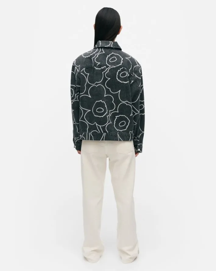 Marimekko Kioski Ystavyys Pieni Piirto Unikko 2 Denim Jacket<Woman Unisex
