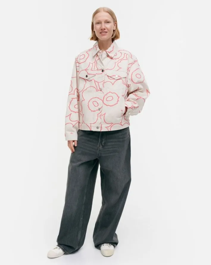 Marimekko Kioski Ystavyys Pieni Piirto Unikko 2 Denim Jacket<Woman Unisex