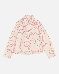 Marimekko Kioski Ystavyys Pieni Piirto Unikko 2 Denim Jacket<Woman Unisex
