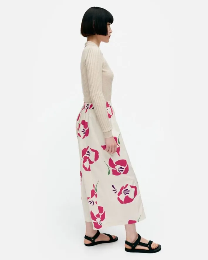 Marimekko Kressida Helakka Cotton Poplin Culottes<Woman Trousers