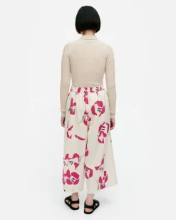 Marimekko Kressida Helakka Cotton Poplin Culottes<Woman Trousers