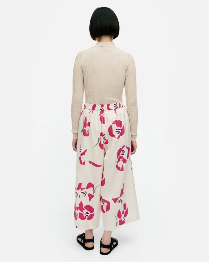 Marimekko Kressida Helakka Cotton Poplin Culottes<Woman Trousers