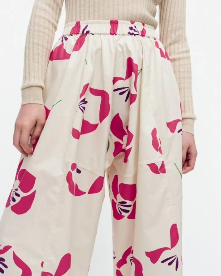 Marimekko Kressida Helakka Cotton Poplin Culottes<Woman Trousers