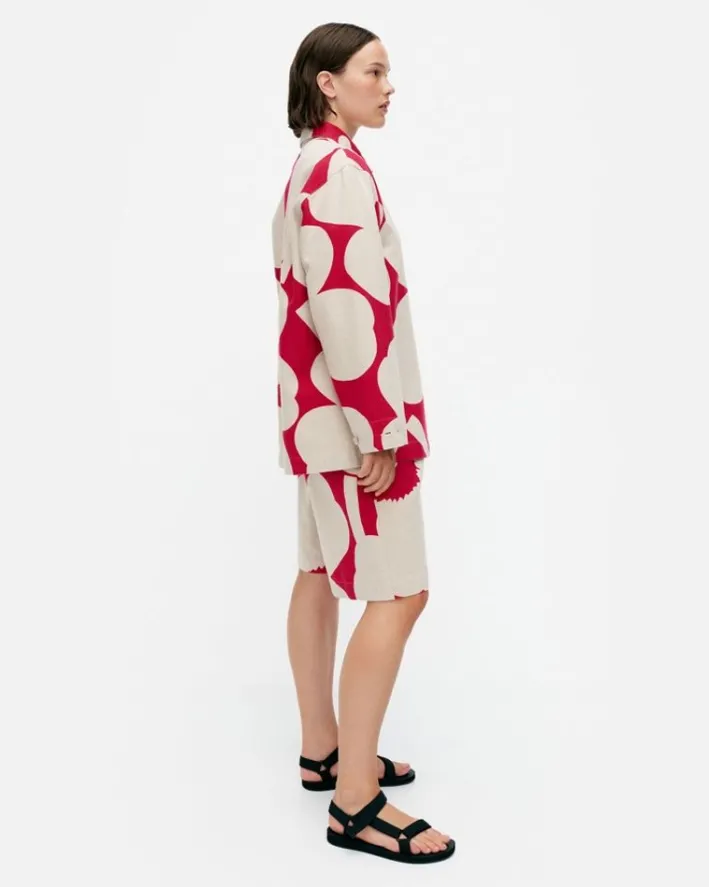 Marimekko Kulmat Unikko Cotton Linen Overshirt<Woman Tops & Tunics
