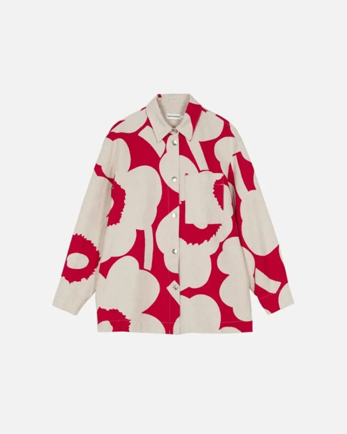 Marimekko Kulmat Unikko Cotton Linen Overshirt<Woman Coats & Jackets