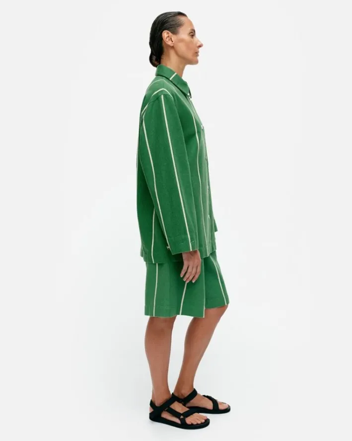 Marimekko Kulmat Vesi Cotton Linen Overshirt<Woman Coats & Jackets