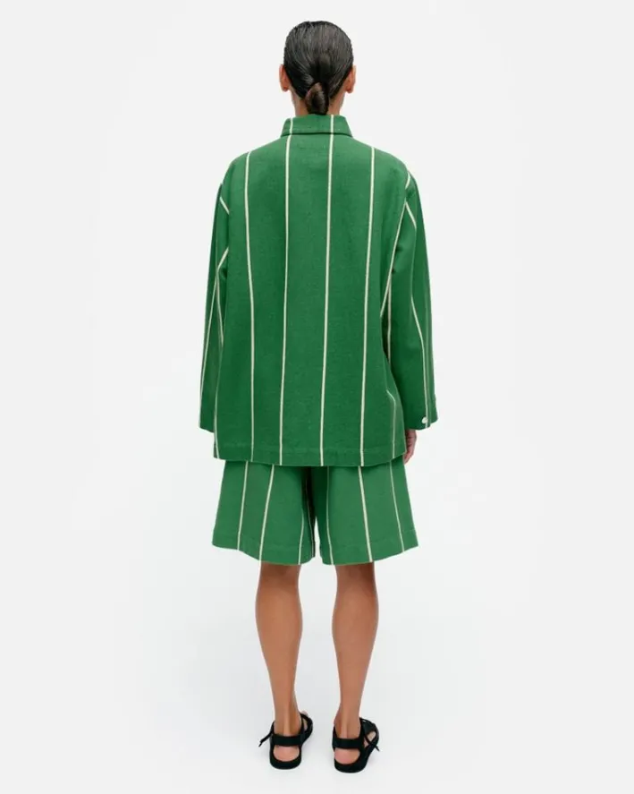 Marimekko Kulmat Vesi Cotton Linen Overshirt<Woman Coats & Jackets