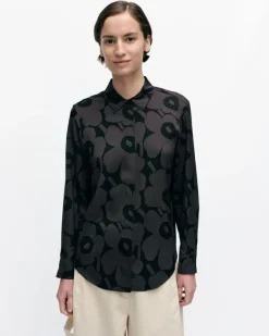 Marimekko Maija Unikko Silk Shirt<Woman Tops & Tunics
