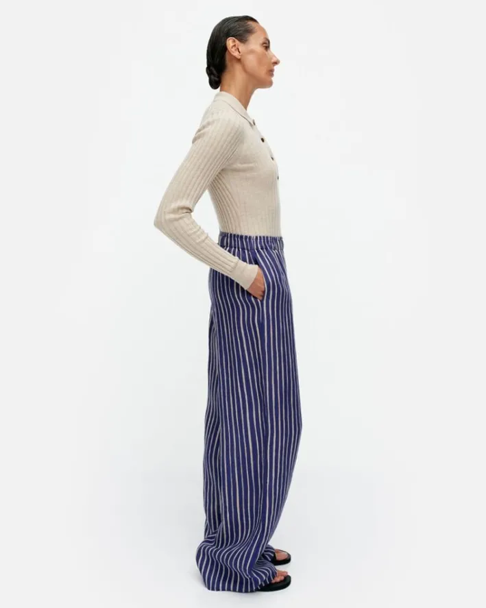 Marimekko Merivirta Piccolo Linen Trousers<Woman Trousers