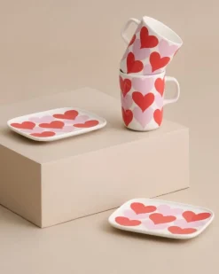 Marimekko Oiva / Sydamet Mug 2,5 Dl And Plate 12X15 Cm Set<Woman Kitchen & Dining