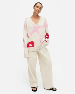 Marimekko Paiva Unikko Knitted Cotton Pullover<Woman Tops & Tunics