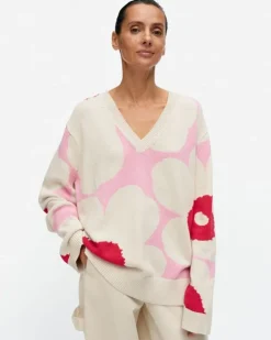 Marimekko Paiva Unikko Knitted Cotton Pullover<Woman Tops & Tunics