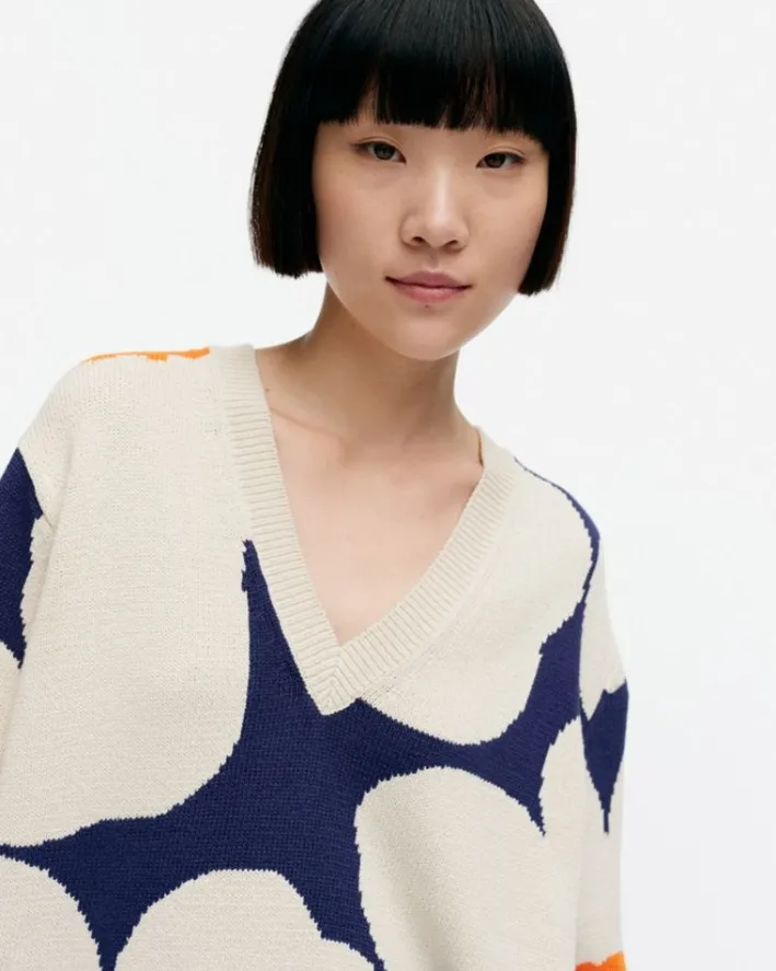 Marimekko Paiva Unikko Knitted Cotton Pullover<Woman Unisex