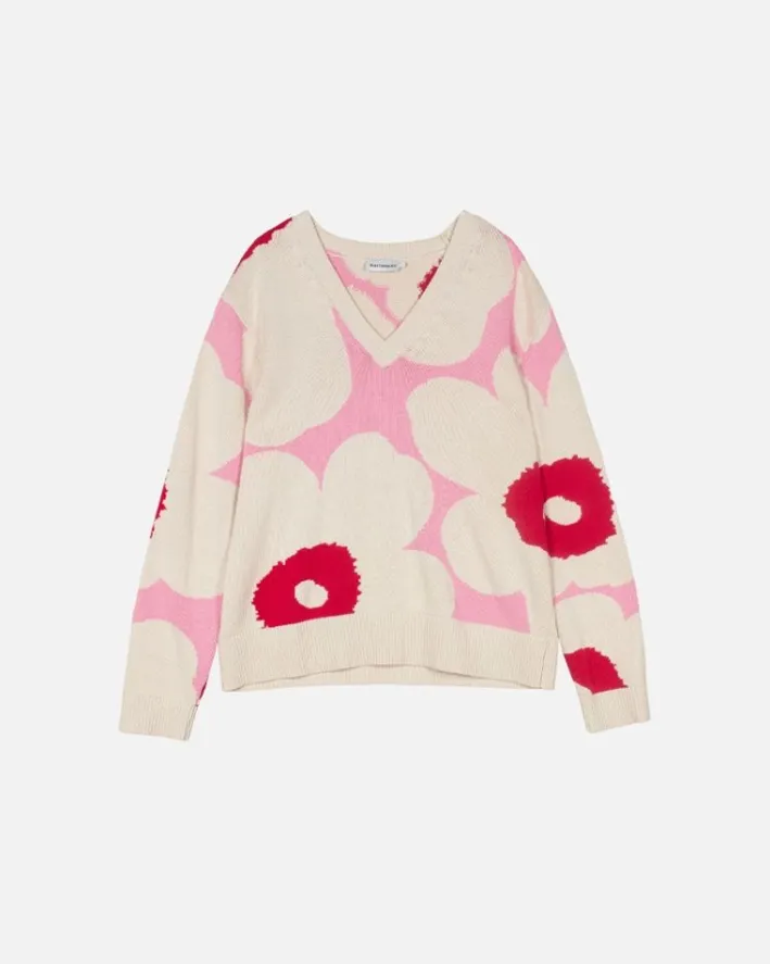 Marimekko Paiva Unikko Knitted Cotton Pullover<Woman Unisex
