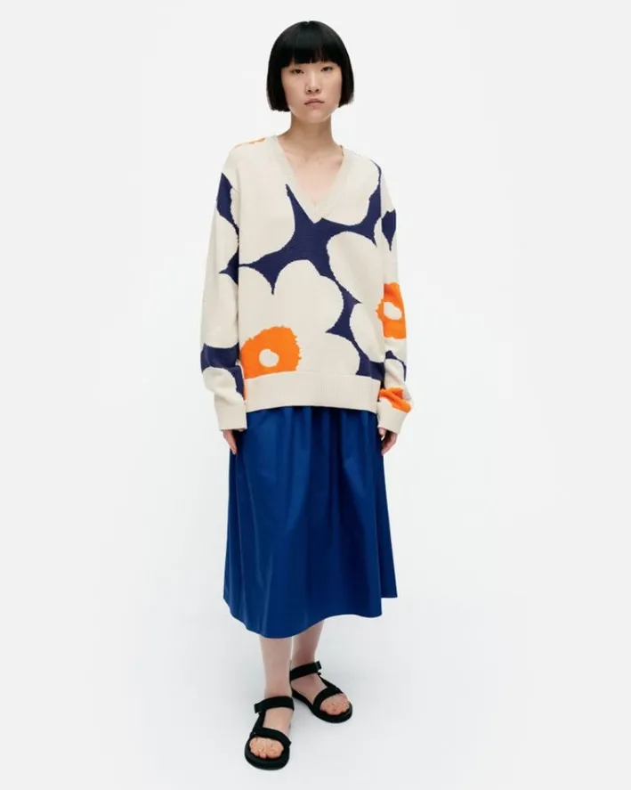 Marimekko Paiva Unikko Knitted Cotton Pullover<Woman Knits & Sweaters