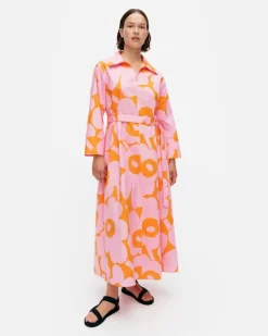 Marimekko Perenna Unikko Cotton Poplin Dress<Woman Printed Fabrics