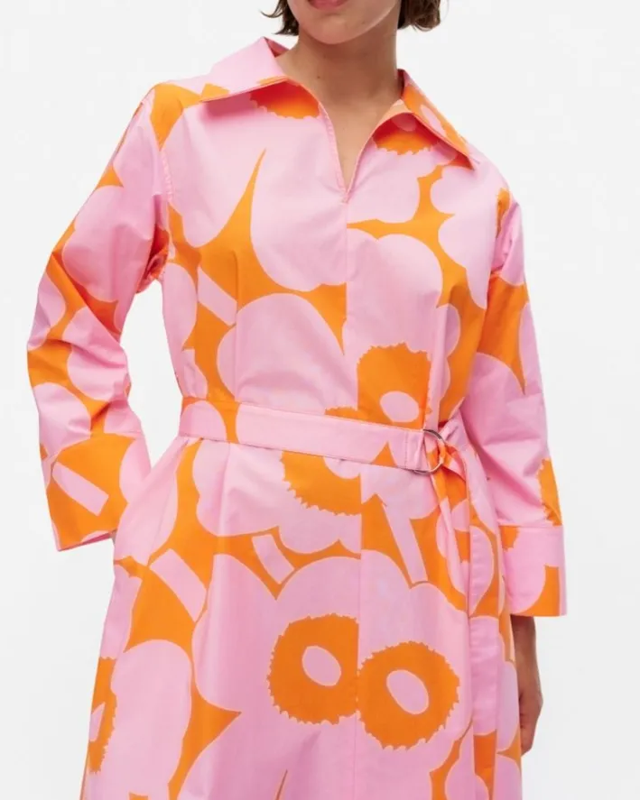 Marimekko Perenna Unikko Cotton Poplin Dress<Woman Printed Fabrics