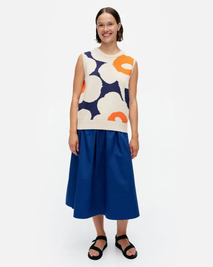 Marimekko Pioneeri Unikko Knitted Cotton Vest<Woman Knits & Sweaters