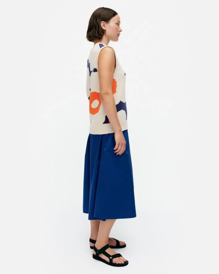 Marimekko Pioneeri Unikko Knitted Cotton Vest<Woman Knits & Sweaters