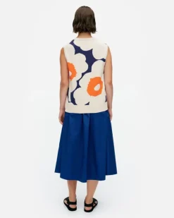 Marimekko Pioneeri Unikko Knitted Cotton Vest<Woman Knits & Sweaters