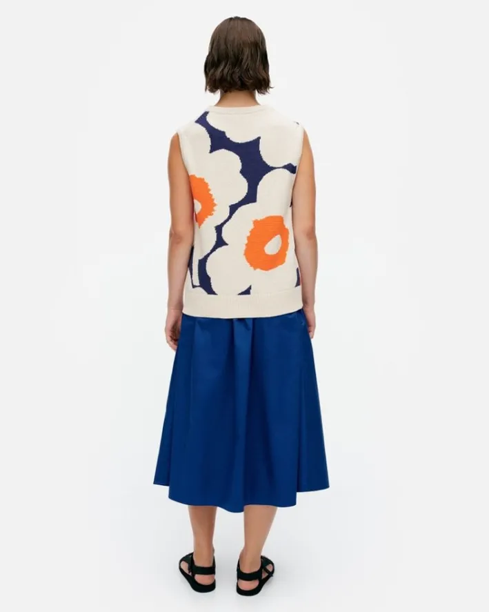 Marimekko Pioneeri Unikko Knitted Cotton Vest<Woman Knits & Sweaters