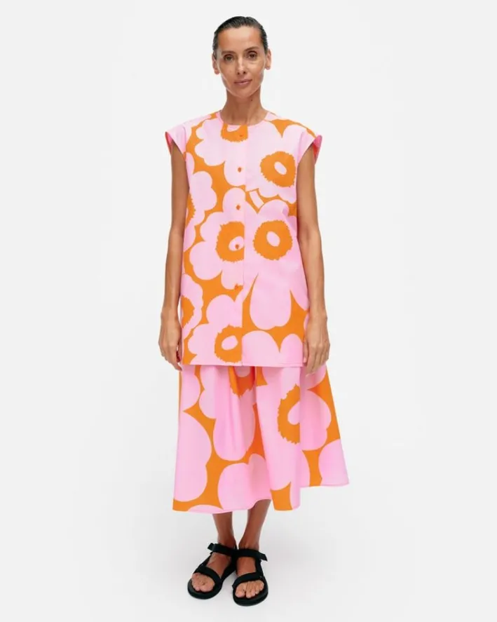 Marimekko Pudas Unikko Cotton Poplin Tunic<Woman Tops & Tunics