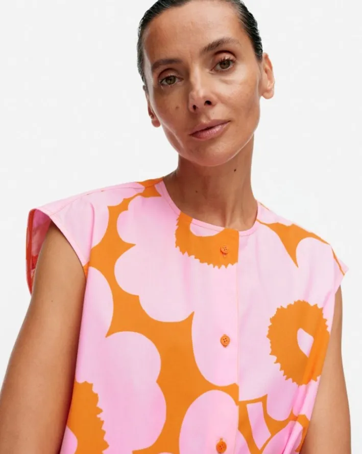 Marimekko Pudas Unikko Cotton Poplin Tunic<Woman Tops & Tunics