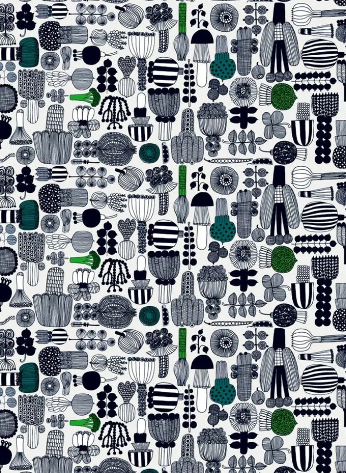 Marimekko Puutarhurin Parhaat Acrylic-Coated Cotton Fabric<Woman Printed Fabrics