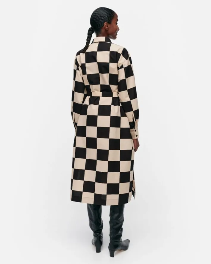 Marimekko Rasteri Kukko Ja Kana Cotton Linen Dress<Woman Dresses