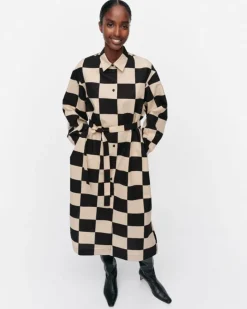 Marimekko Rasteri Kukko Ja Kana Cotton Linen Dress<Woman Dresses