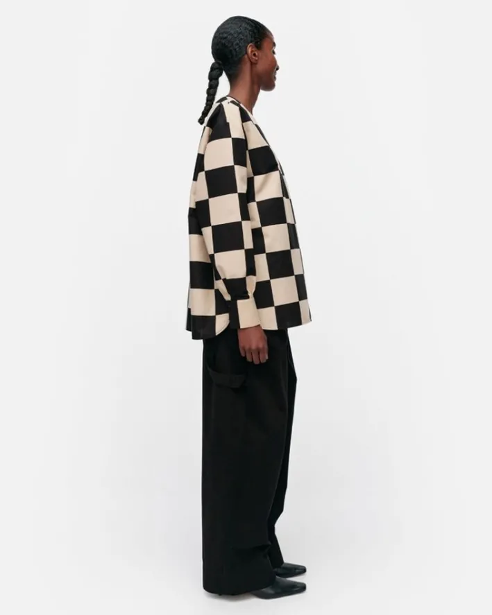 Marimekko Reuna Kukko Ja Kana Cotton Linen Tunic<Woman Tops & Tunics