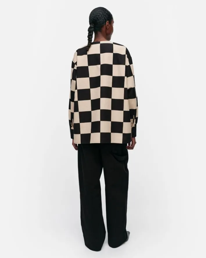 Marimekko Reuna Kukko Ja Kana Cotton Linen Tunic<Woman Tops & Tunics