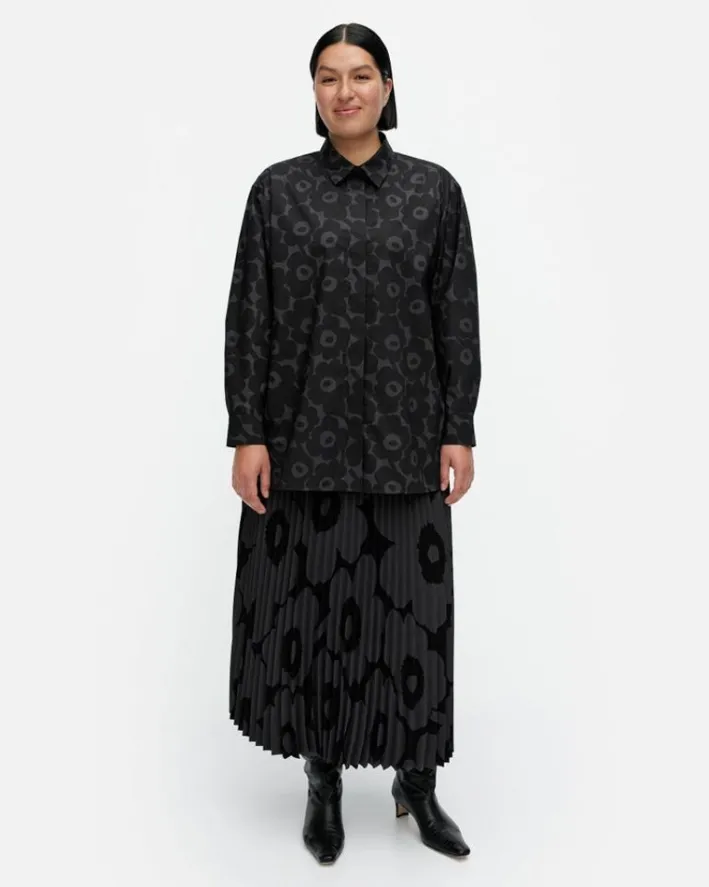 Marimekko Ruoste Mini Unikko Cotton Poplin Shirt<Woman Tops & Tunics